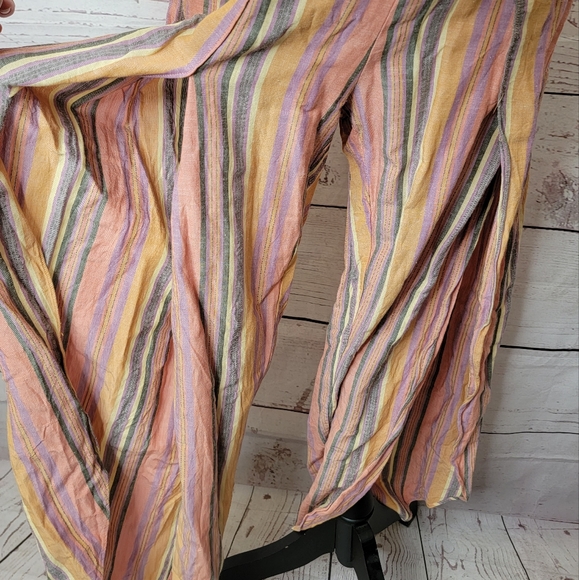 Drew striped tube top jumpsuit with leg slits - Picture 6 of 15